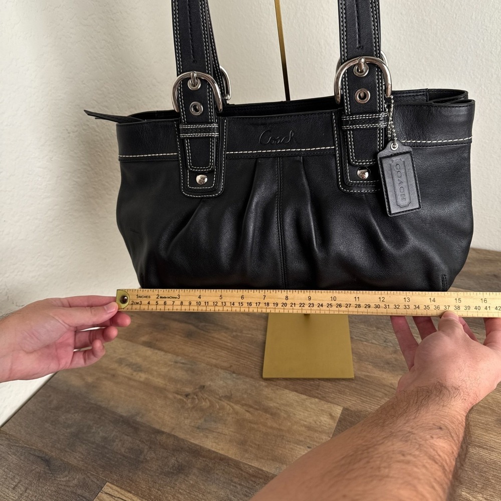 Coach Soho Pleated Black Leather Shoulder Bag Tote F13732 Excellent Condition - Picture 6 of 13